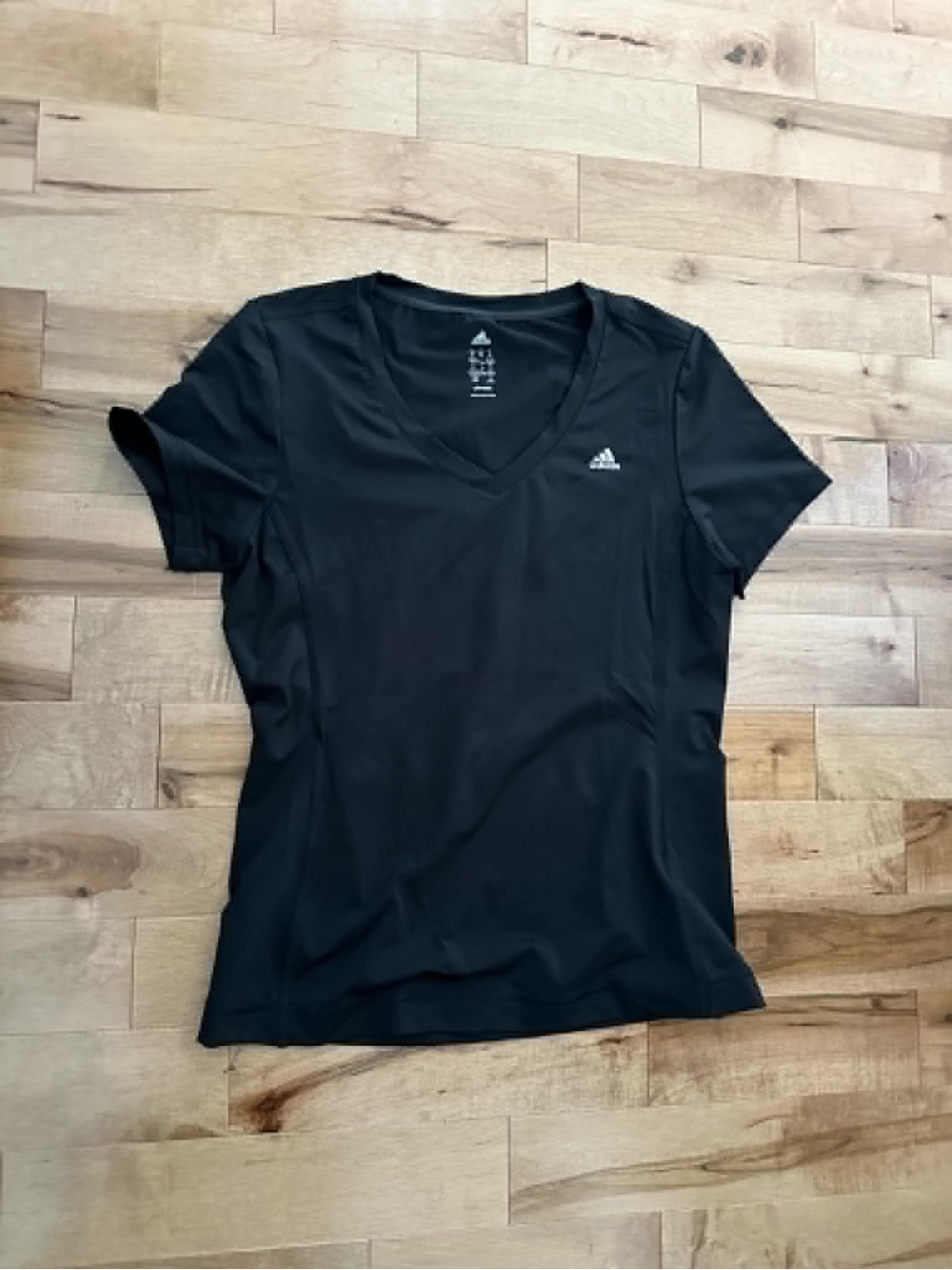 adidas Black V-Neck Short Sleeve Performance Tee